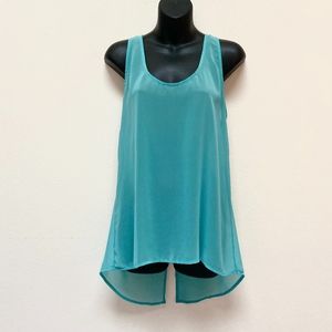 🔵 Sheer Tiffany Blue / Mint High Low Tank Top